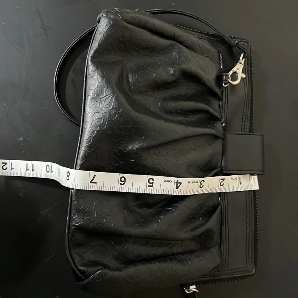 Women’s Mini Volcom Black Pleather Cheetah Embossed Clutch Purse